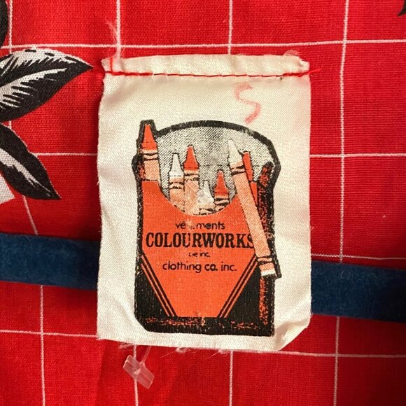 Vintage retro style midi dress floral and checkered print vibrant red - Picture 11 of 15